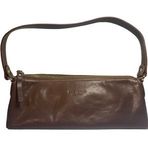 Vintage Kate Spade Soft Leather Baguette Bag, Brown, Gold Tone Hardware